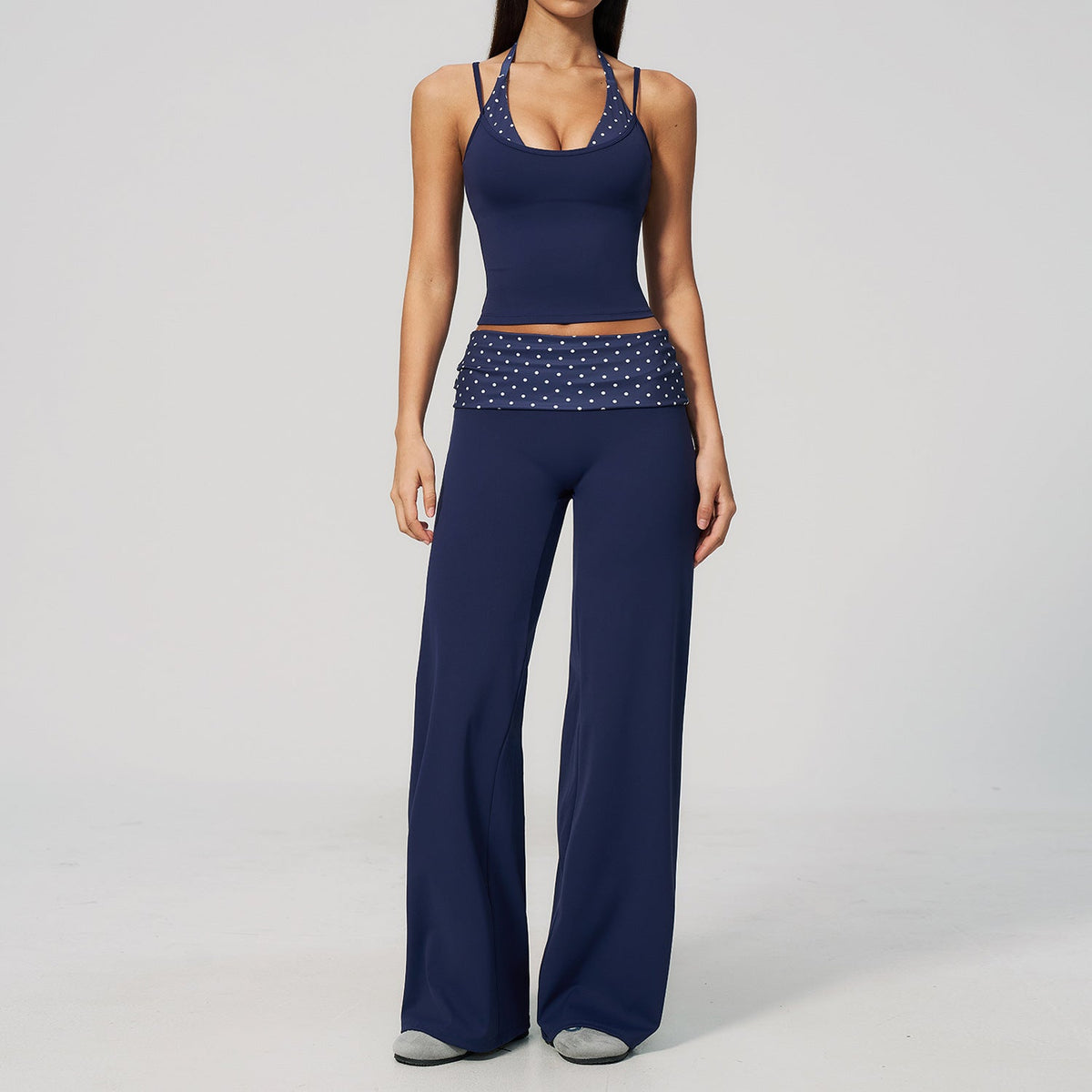 Women's new quick-drying yoga suit with sanding and turning over