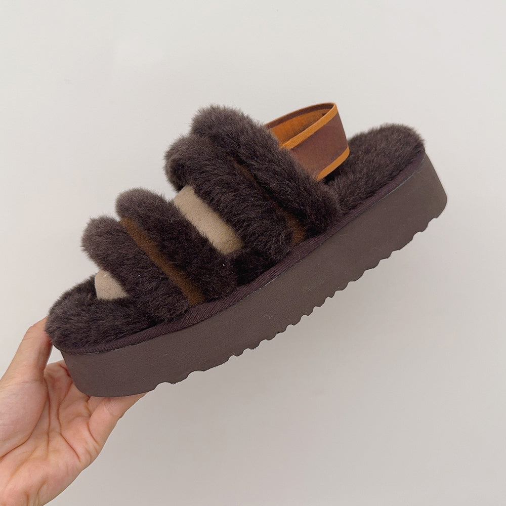 Women's new Joker platform elastic belt sandals.