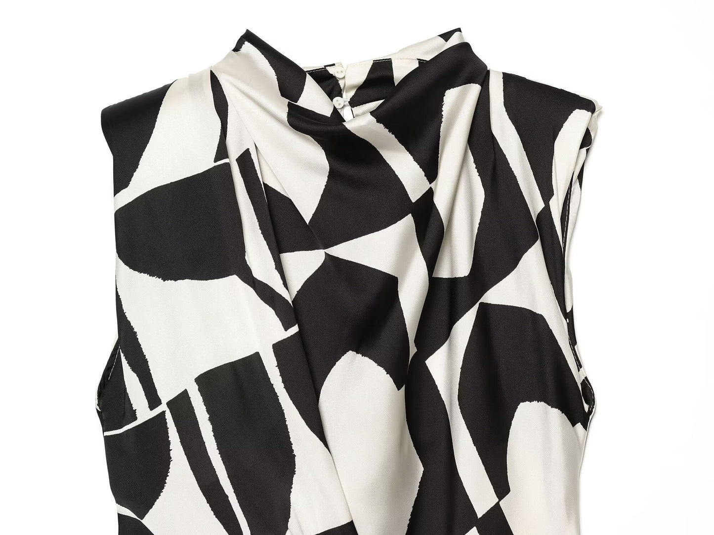 suit Women's 2 pieces geometric printed shoulder pad top+Pants