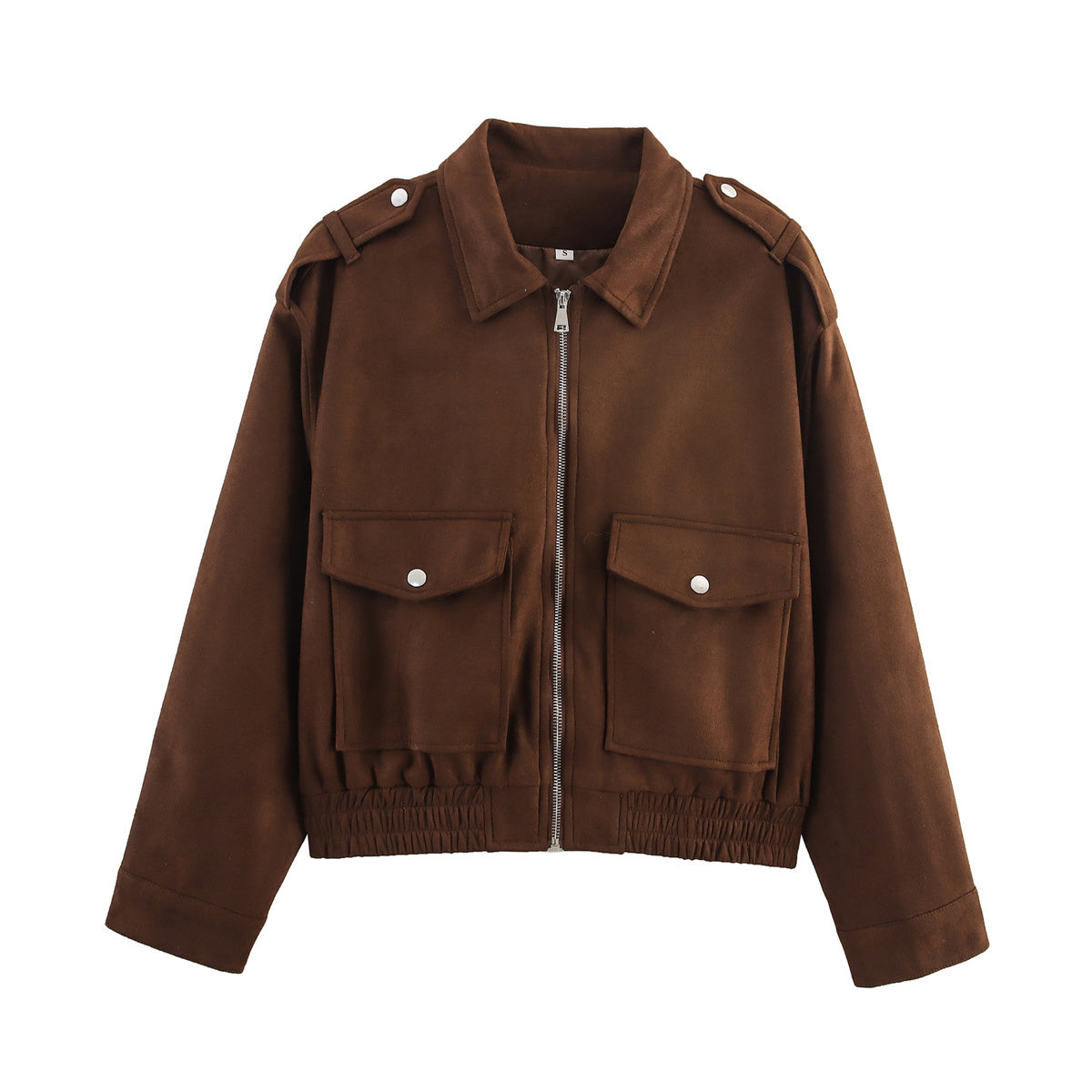 Women's 2025 new fashion puffy hem short zipper jacket Coat