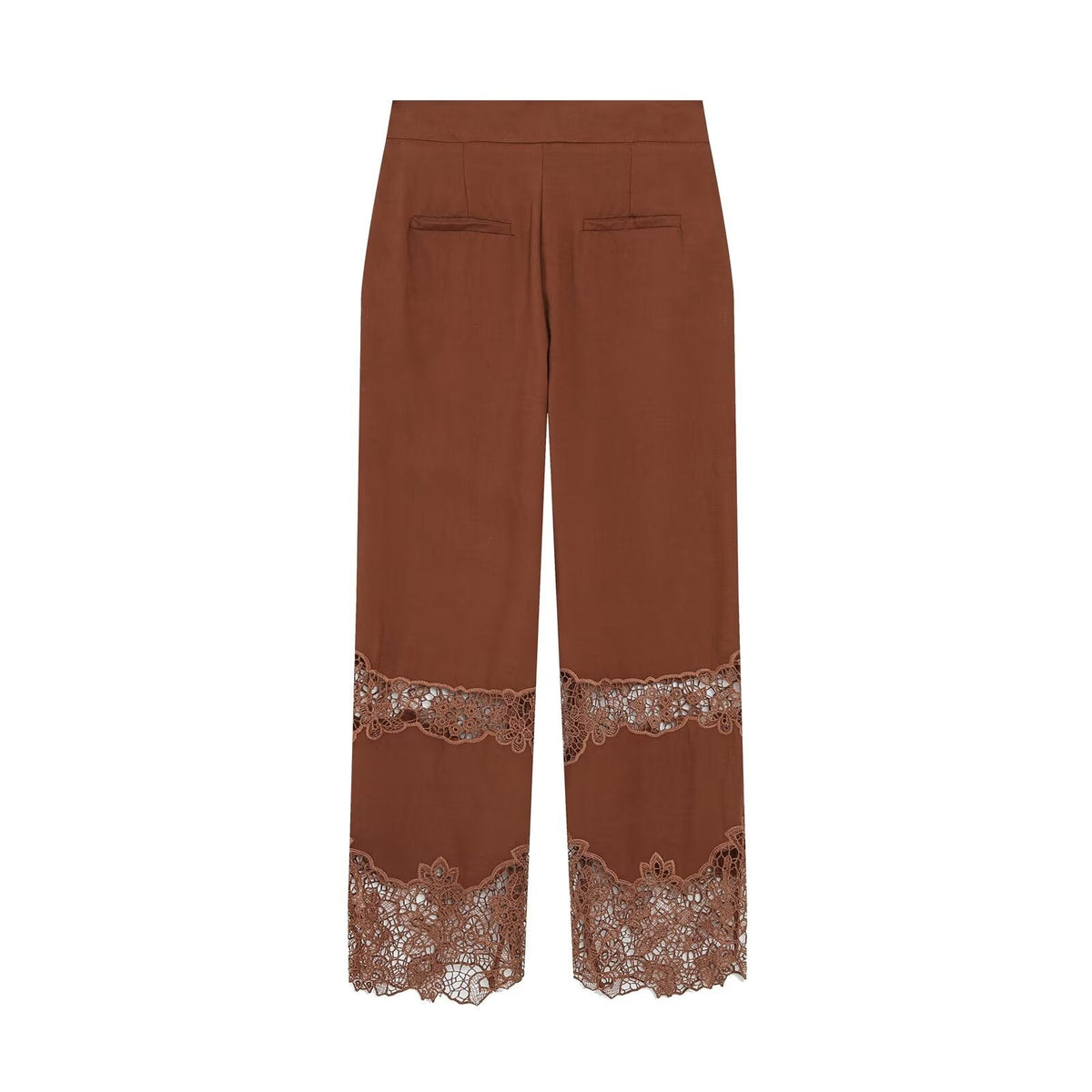 suit Women's 2 pieces hollow embroidery hanging neck top+Pants