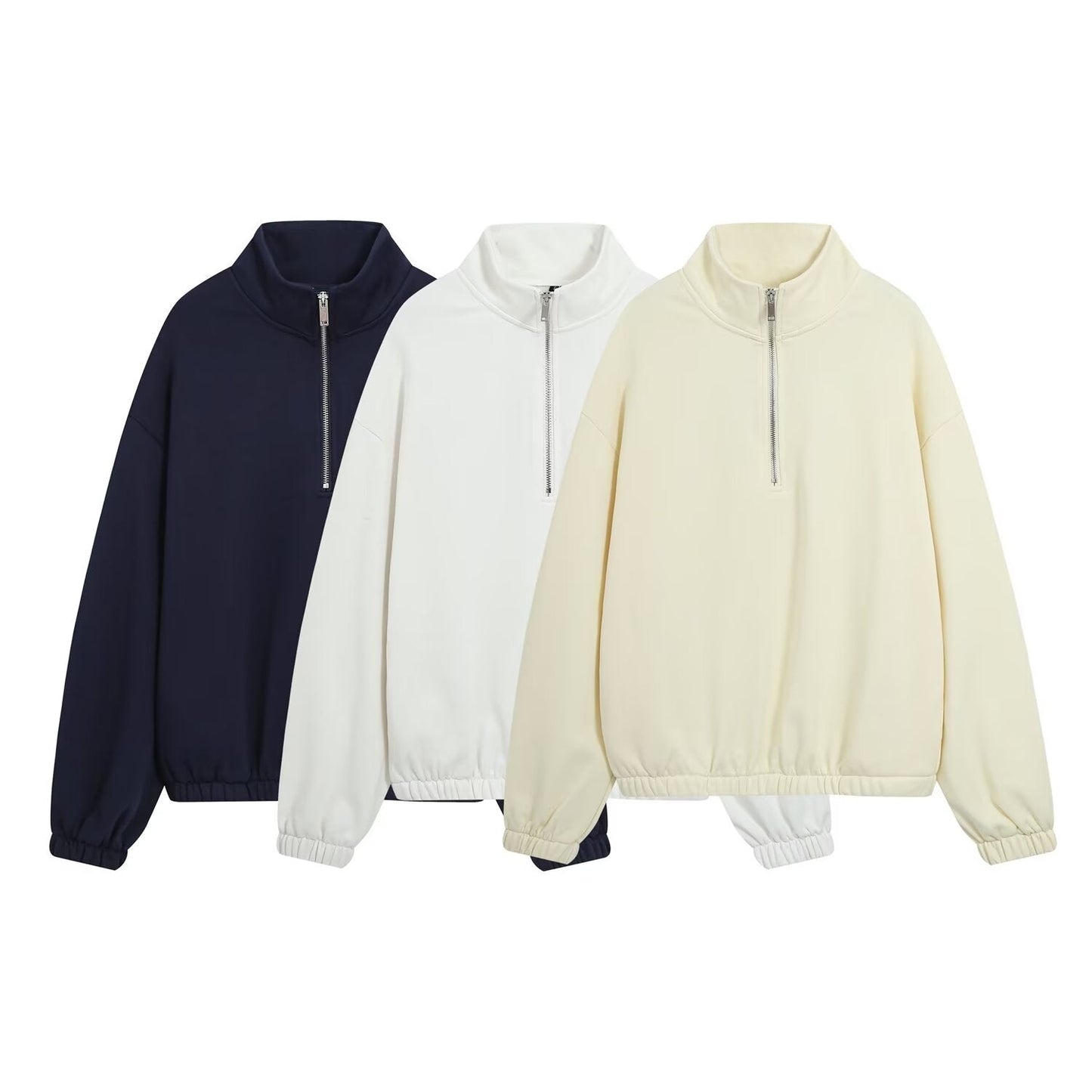 Women's casual versatile zipper sweatshirt