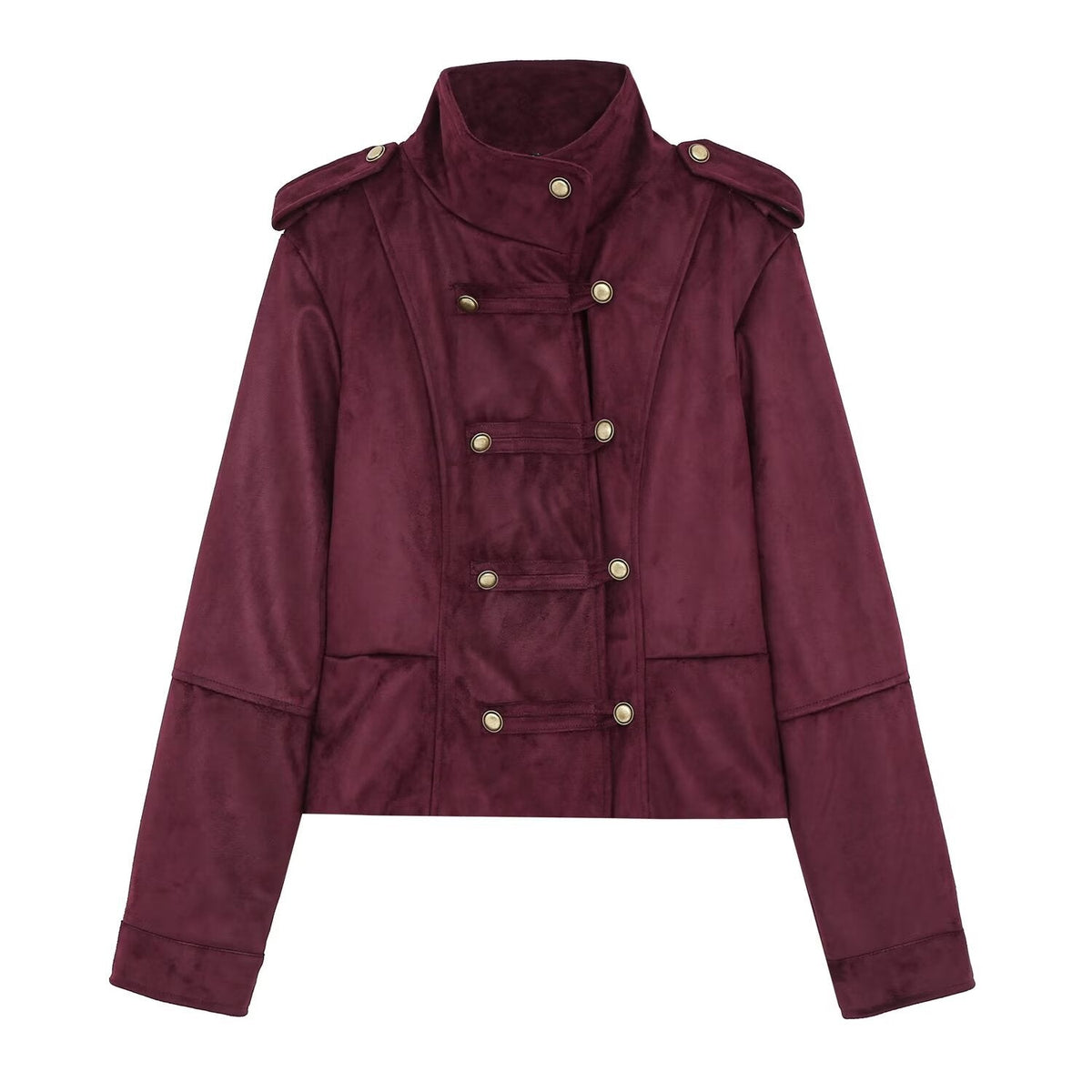 Women's rope knot effect Anti suede leather jacket Coat