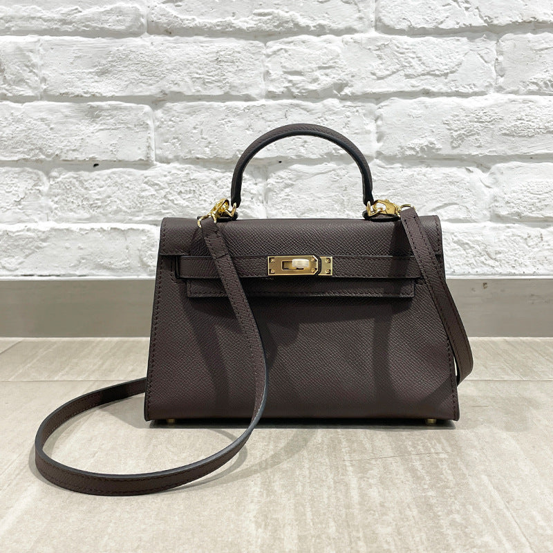 Women's New Temperament Joker Leather Palm Print Shoulder Messenger Bag Joker Portable Small Bag.