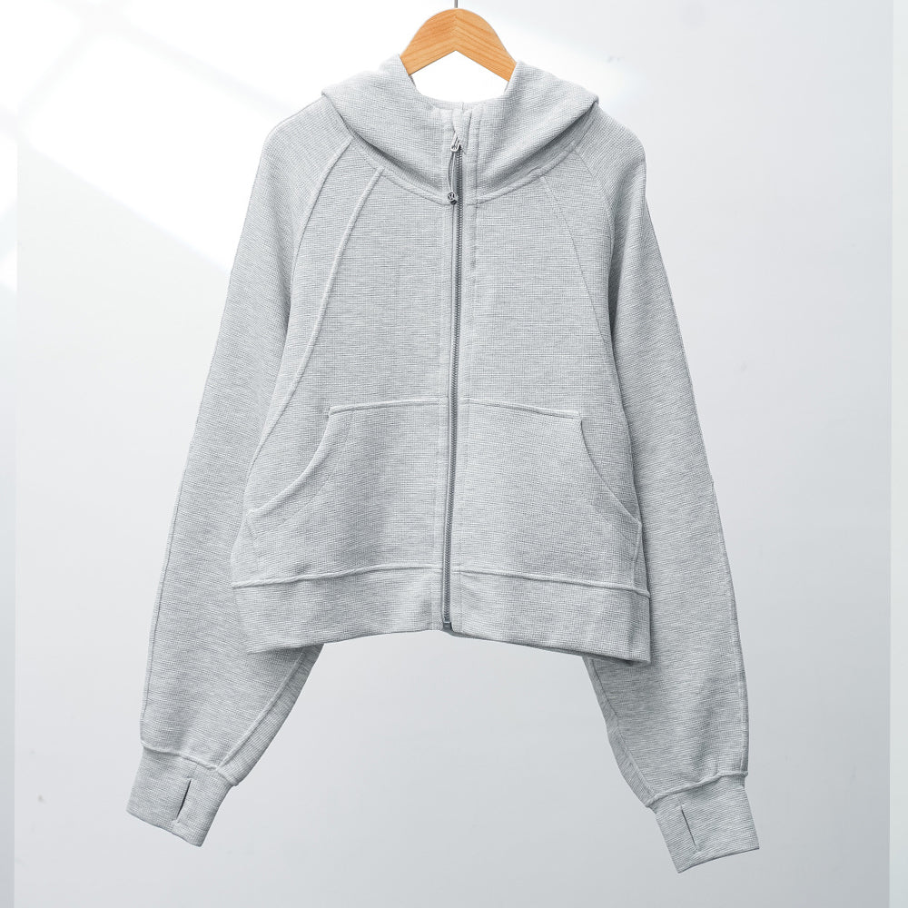 LU Women's new zipper loose cardigan hooded coat