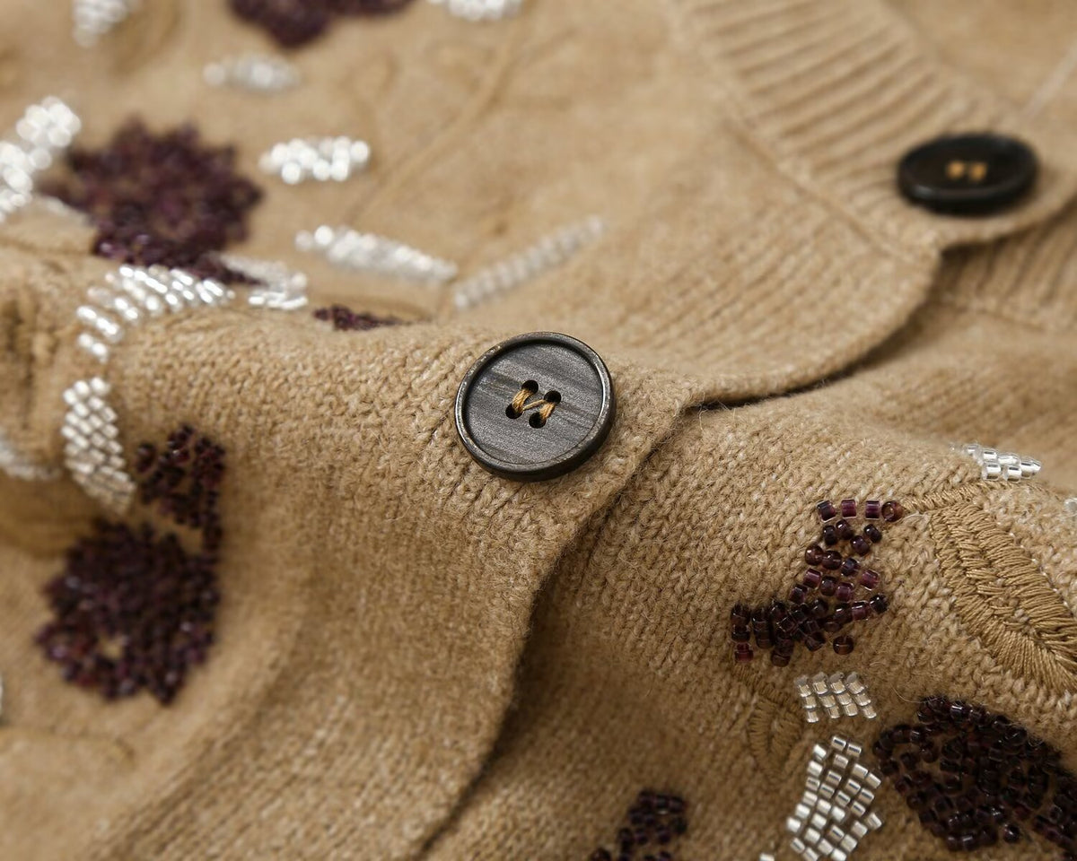 Women's beaded embroidered decorative knitted Coat