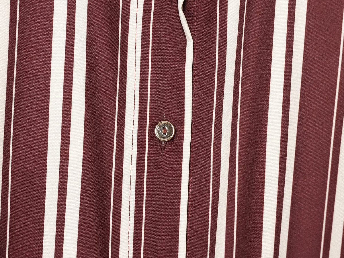 Women's with belt striped shirt style MIDI dress