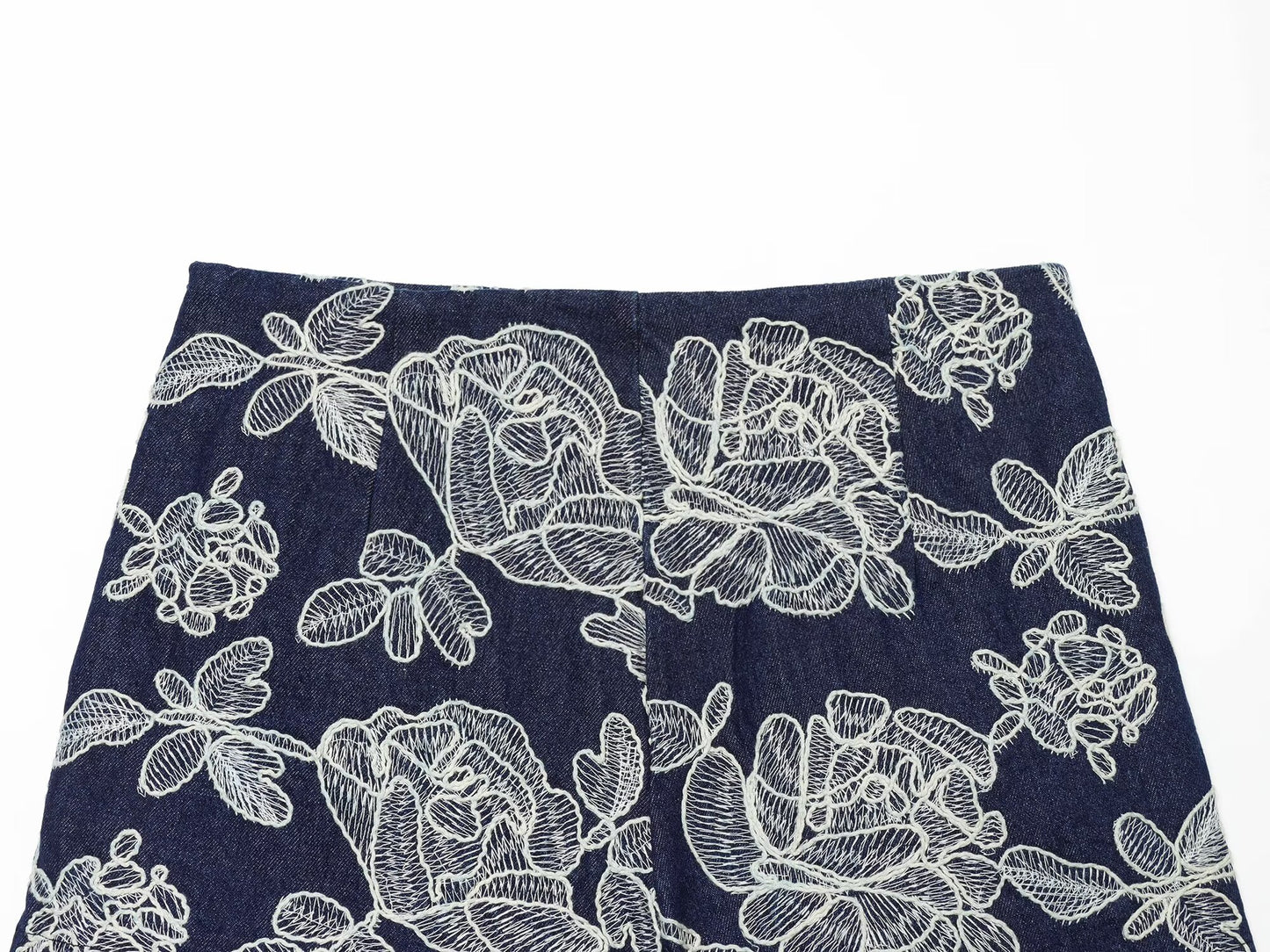 Women's slim versatile embroidered culottes