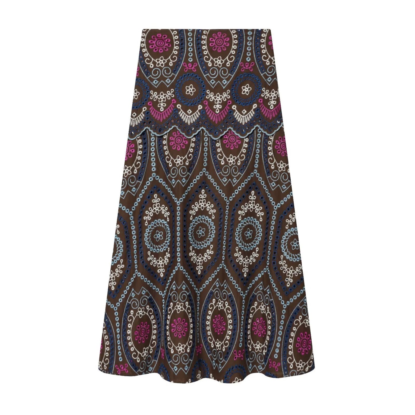 suit Women's 2 pieces hollowed out embroidered top+Skirts