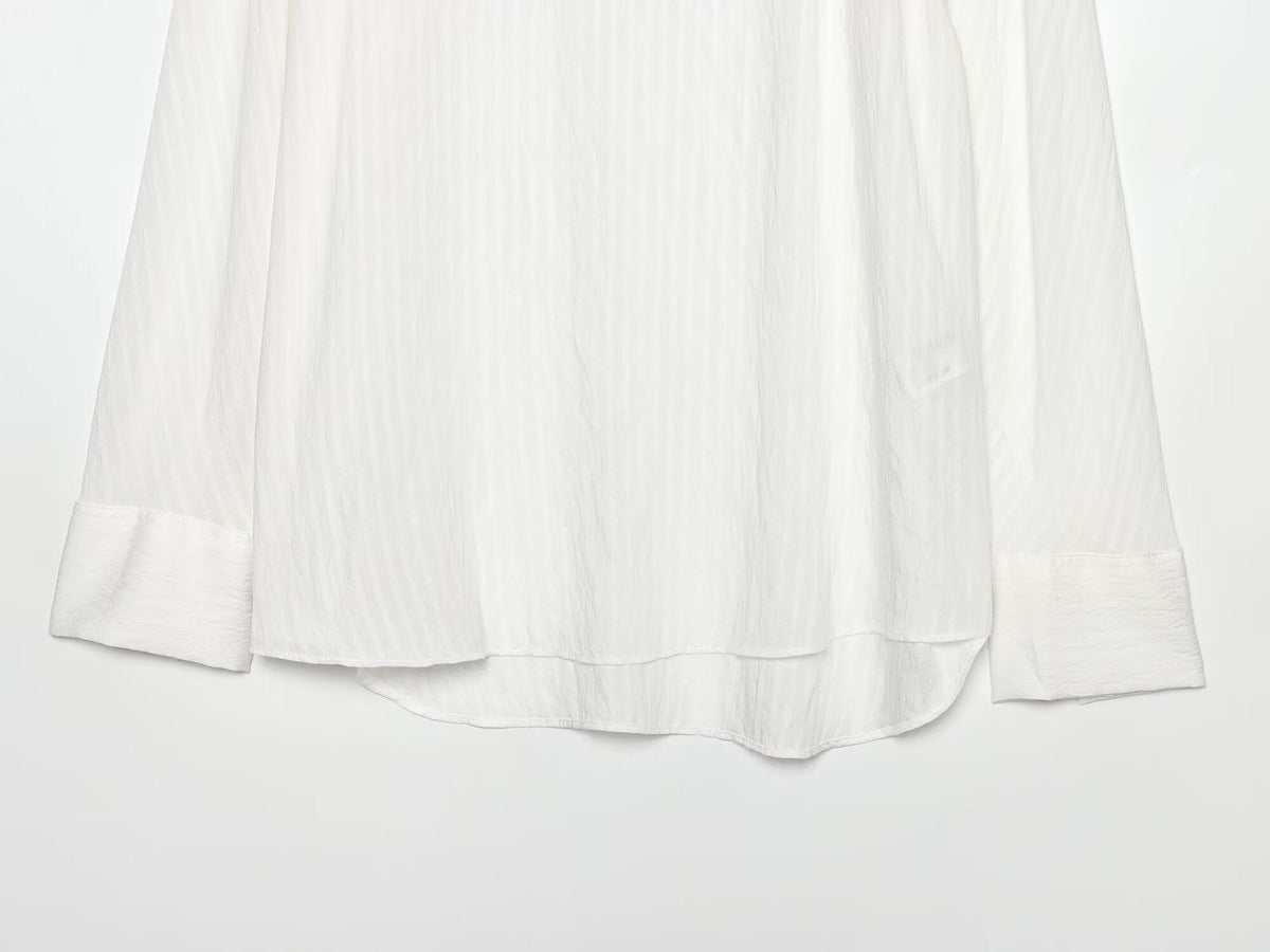 Women's casual striped cross Button-up shirt